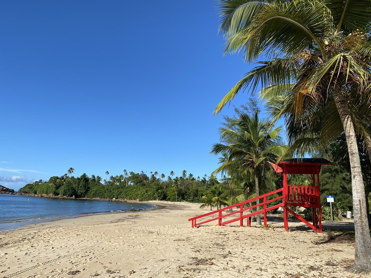 The sheltered bay at Cerro Gordo beach in Vega Alta
