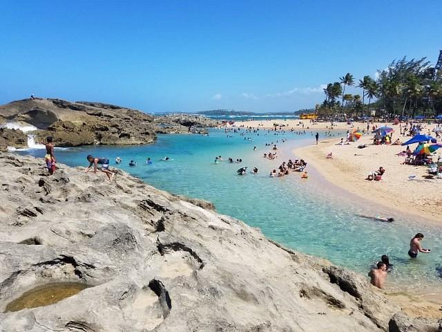 The natural rock pools at Puerto Nuevo beach, Vega Baja